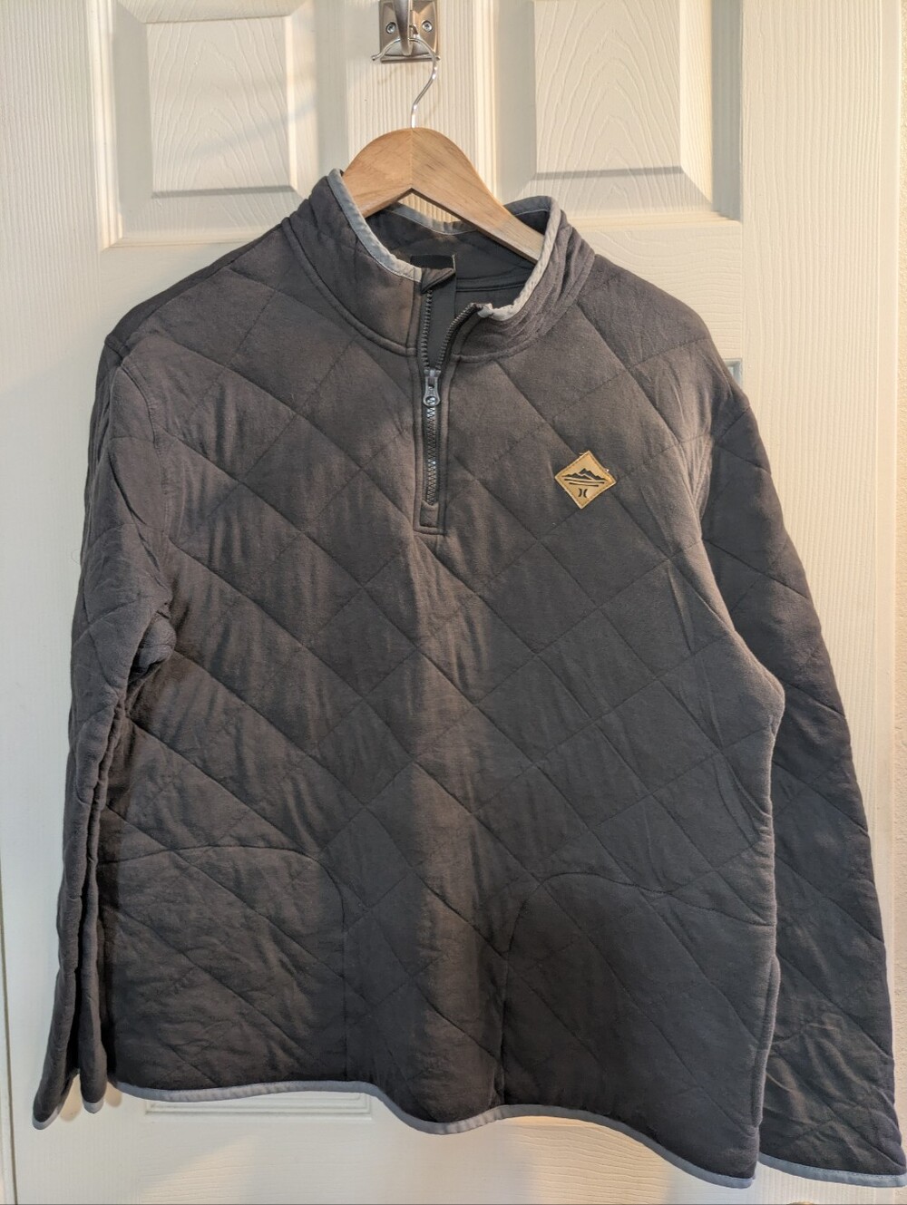 Men's Quilted Half-Zip Pullover Jacket - Gray
